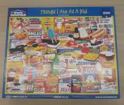 Puzzle Cover showing a variety of snack foods like popsicles, hot dogs, Jell-o, and more.