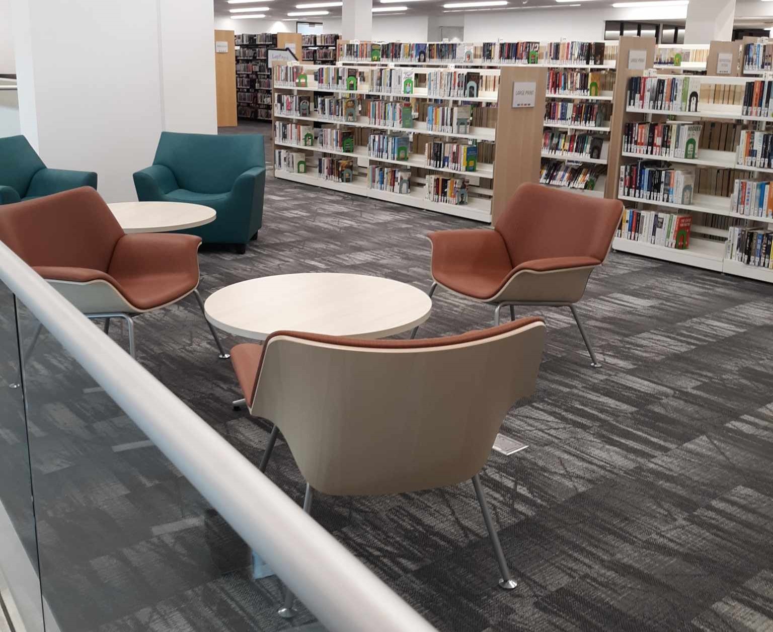 Image of a seating area in the new adult services area
